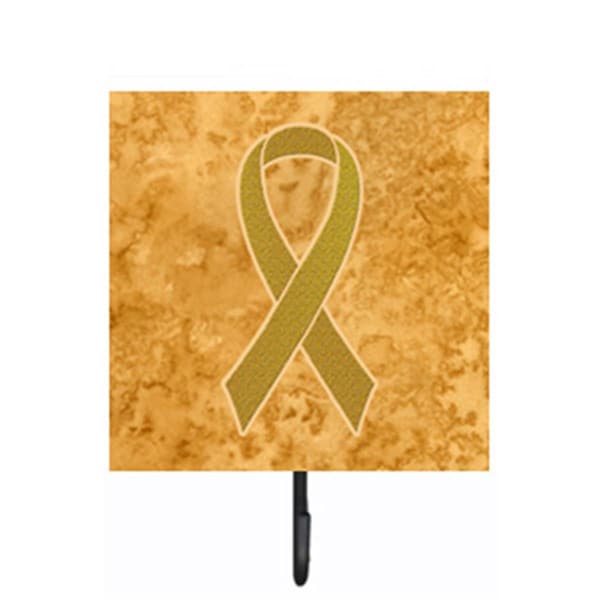 Carolines Treasures 4.25 W x 7 H In. Gold Ribbon for Childhood Cancers Awareness Leash or Key Holder AN1209SH4 - main